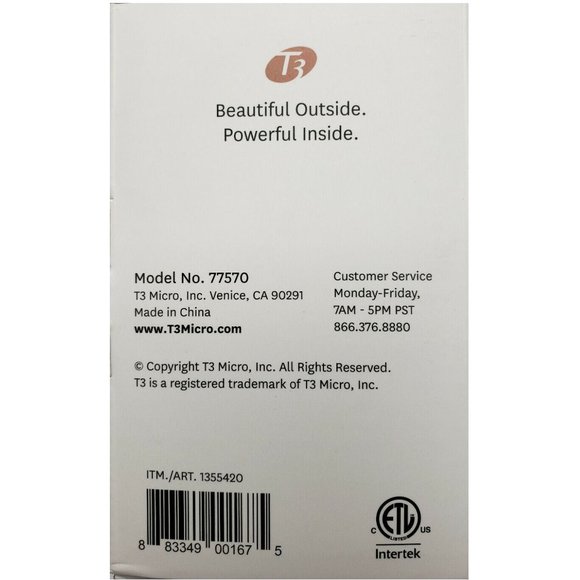 NEW T3 SinglePass Ceramic 1 inch Straightening & Styling Iron (White) 77570 - Picture 5 of 8